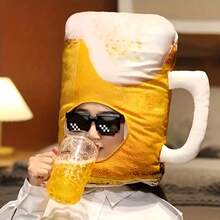 2pcs/Set Plush Beer Mug Hat - Funny Christmas Party Accessory, Soft Costume Prop, Suitable For Valentine's Day, New Year, Party, Spring/Summer - Yellow + Yellow - View 13