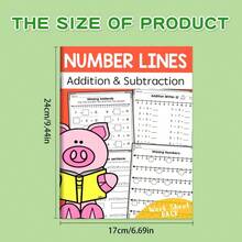 1 Pc Children's Math Learning Book - Handwritten Addition & Subtraction Practice And Number Tracing, Letters And Shapes | Preschool Educational Writing Book, Illustrated Math Book, Durable Paper Material