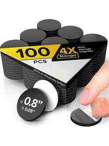 Round Refrigerator Magnets, Strong Self-Adhesive Magnetic Stickers For Whiteboard, Blackboard - Black - View 1
