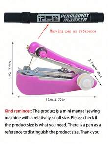 1 Random Color Mini Handheld Sewing Machine, Mini Portable Sewing Tool, Cordless Electric Sewing Small Tool, For Quick Repair Of Fabrics, Clothes, DIY Craft Projects. Handheld Sewing Machine, Easy For Beginners, Adults, Travelers - Multicolor - View 5