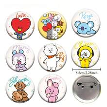 1个，防弹少年团周边徽章条，卡通可爱胸针徽章