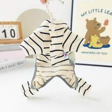 جمبسوت قطة كلب جديدة للحيوانات الأليفة، جمبسوت قطة كلب صغير من نوع بودل وبيشون فريز مخطط، ملابس للحيوانات الأليفة