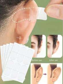6/18/30/60/120pcs Ear Lifting Tapes, Strong Support Transparent Painless Silicone Beauty Ear Tapes, Say Goodbye To Flat Ears, Create V-Shaped Face, Natural Ear Contour - Multicolor - View 5