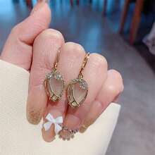 Creative Artificial Opal Tulip Flower Earrings, Ladies Elegant Earrings - 1 Pair - View 2