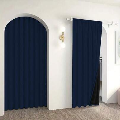 1 件优雅灰白遮光窗帘、米色和灰色房间隔断帘、浴帘 - 黑色背衬，厚实，杆袋设计，适用于厨房隔断、客厅、卧室和办公室的隐私和隔热