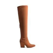Women Pointed Toe Thigh High Over The Knee Boots Fashion Chunky Block Heel Long Boots For Autumn Winter Wearing, Casual Office Tall Boots - màu nâu - Xem 5