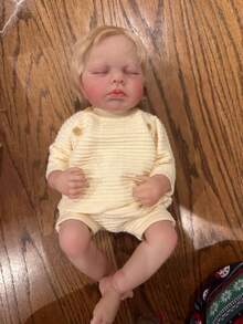 Reborn Baby Dolls Girls 20 Inches Handmade Washable Reborn Babies Soft Vinyl Body With Anatomically Correct, Reborn Doll Looks Like A Real Baby (Closed Eyes Blonde Girls)