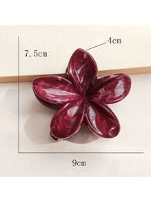 1/2/6 件亚克力花朵设计超大发夹，优雅精致的个性化女士发夹配饰，百搭日常佩戴秋冬爪夹发饰，适合女士度假装