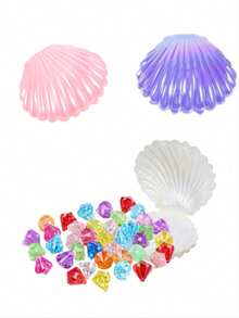 6/10/15pcs Diving Gem Pool Toys Sand Toys, Diamond Treasure Chest Swimming Gems Pirate Diving Toy Set Underwater Swimming Toy Game Gifts (Golden) - Multicolor - View 2