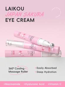 1pc LAIKOU Japan Cherry Blossom Eye Cream, 15g, Fades Dark Circles, Brightens & Moisturizes Eye Area, Suitable For Women, Moms, Wives, Sisters, Teens, Girlfriends, All Skin Types