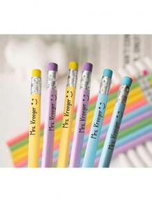 Personalized Pencils, Custom Pattern Pencil Set, Engraved Pencils, Unique Engraved Pencil Set, Family Learning Supplies, Name Pencils