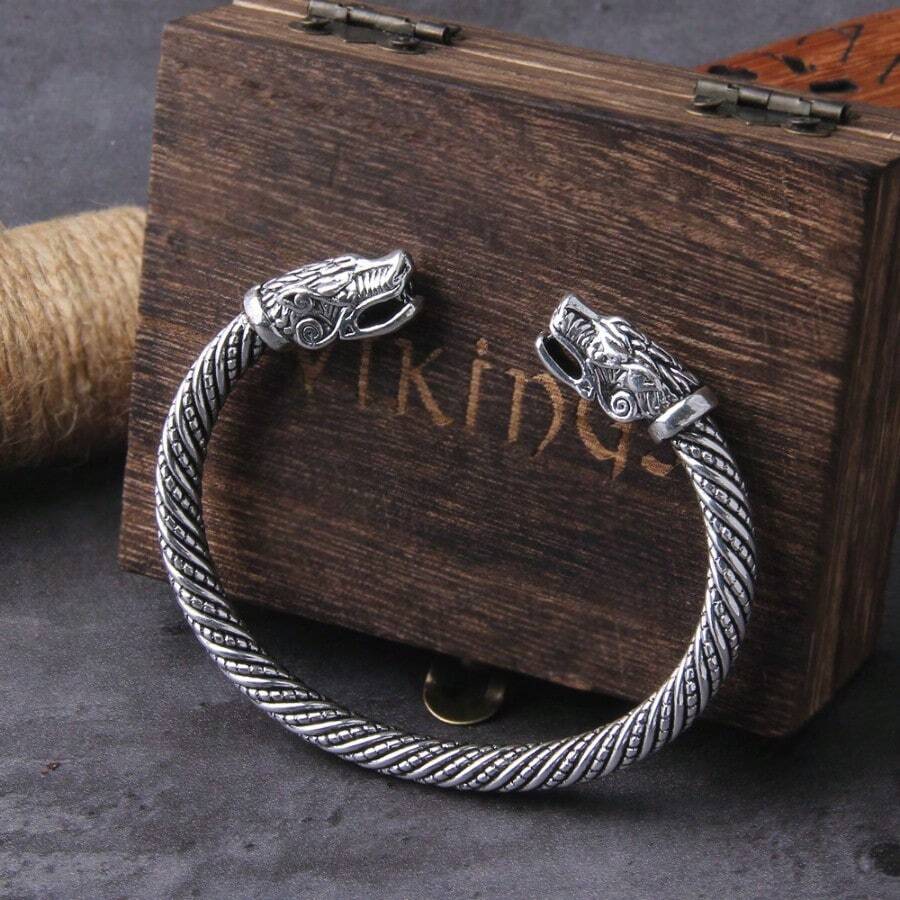 Nordic Viking Dragon Bracelet For Men, Adjustable Bracelet