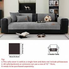 1 szt. Jednokolorowy, wodoodporny pokrowiec na sofę, skórzana etykieta, antypoślizgowy spód, przyjazny dla zwierząt, nie gubiący sierści, odpowiedni do sypialni, salonu, biura, wystroju wnętrz, pasuje do sof jednoosobowych, dwuosobowych, trzyosobowych, czteroosobowych i modułowych