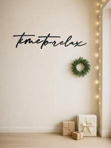 HELLOYOUNG 3-częściowy czarny metalowy znak "Czas na relaks" – nowoczesna dekoracja ścienna do łazienki, odpowiedni do nowoczesnego wystroju domu, dekoracji wnętrz, wystroju pokoju, wystroju sypialni, wystroju łazienki, wodoodporny, odporny na rdzę i trwały, dekoracja ścienna, prezent urodzinowy, do kuchni