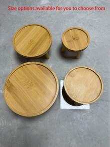 1pc Wooden Plant Stand Flower Pot Base Holder Stool High Stool Balcony Succulents Round Flower Shelf For Indoor Outdoor9(Pay Attention To The Size Before Placing An Orde)(Different Sizes, Be Sure To Check If It's The Size You Need) - Multicolor - View 9