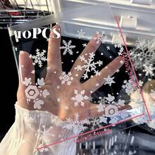 100/10 件圣诞雪花礼品袋、雪花图案自封袋、印有白色雪花图案的圣诞透明塑料信封、糖果、饼干、甜点包装袋、家庭婚礼、生日、节日派对用品、圣诞糖果装饰、礼品包装袋、节日设计、适用于礼品包装、节日贺卡、圣诞礼品袋可重复使用 DIY 手工用品