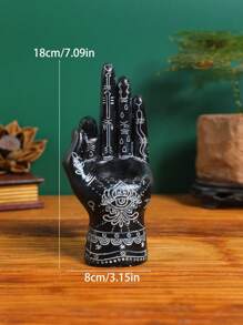 1 件手工树脂香座 - 艺术阴阳设计，黑白象征图案，完美适用于香座、优雅家居装饰礼物、芳香疗法配件/神秘装饰/文化象征、香炉