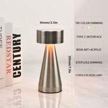 1pc Modern LED Mushroom Design USB Rechargeable Touch Control 3-Color Dimmable Lamp, Suitable For Living Room, Bedroom, Dining Room, Bar Decoration - Multicolor - View 16