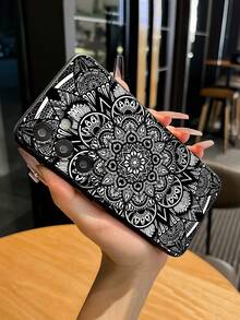 1pc Retro Totem Black Phone Case Compatible With IPhone 16, 16 Plus, 15, 14, 13, 12, 11, XS, XR, X, 7, 8 Plus, Pro Max, Mini, 13 Pro Max, 16 Pro Max And Galaxy A35, S25 Ultra, A06, A16, S24 FE, S20, S22 Plus, S25 Ultra, S25, S22, S21, A33 5G, A12, A15, A23, A52 5G, Unisex Gift, Dark