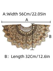 New Sequin & Beaded Shawl Collar Bolero Jacket, Glittering Short Formal Dress Outerwear, Retro Vintage Style, Gold Color - Multicolor - View 7