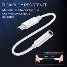 Adaptador de auriculares de Type - C a 3.5 mm - Blanco - Ver 4