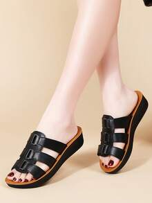 女士防滑户外坡跟凉鞋，舒适轻便的拖鞋