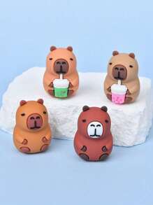 2 piezas de lindo sacapuntas de Capibara con forma de capibará de dibujos animados, sacapiezas para niños, artículos de papelería para estudiantes de primaria, regalos de vuelta a clases - Multicolor - Ver 8