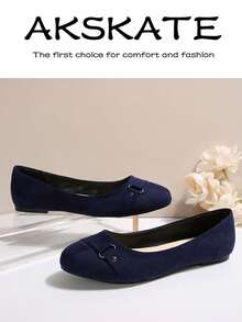 Classic Buckle - Detail Ballet Flats: Perfect For Office To Evening Transitions Preppy    Buckle    Home - 藏青色 - 查看 2