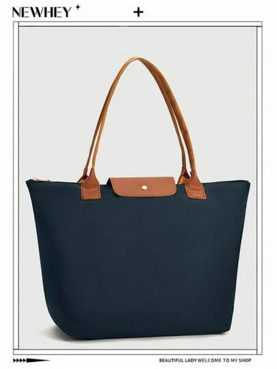 NEWHEY Shoulder Tote Bag For Women, Nylon Top-Handle Purse, Foldable Weekend Hobo Handbag