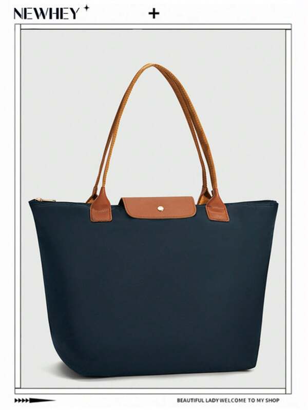 NEWHEY Bolsa de ombro feminina, bolsa de nylon com alça superior, bolsa dobrável estilo hobo para o fim de semana