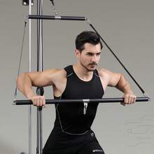 3-Section Bearing Ring Lat Pulldown Bar, Adjustable Length Detachable Compound Training Rod, Lat Pulldown Attachment For Fitness Equipment, Weight Training Accessory - Black - View 9