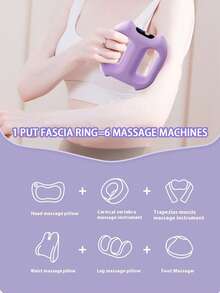 便携式多功能筋膜按摩环，3 种振动模式，Type-C 充电，1200mAh 电池，5 种强度等级，可穿戴腰带，适用于腰部、腿部、颈部、手部、背部，适用于瑜伽、健身、运动后，是送给朋友、情侣、父母、万圣节、圣诞节的绝佳礼物 - 彩色 - 查看 6