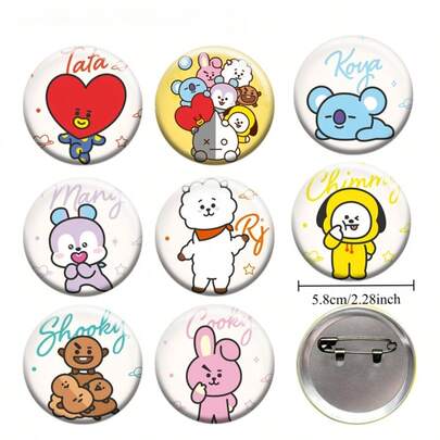 1pc, Bulletproof Youth League Peripheral Badge Bar, Cartoon Cute Brooch Badge