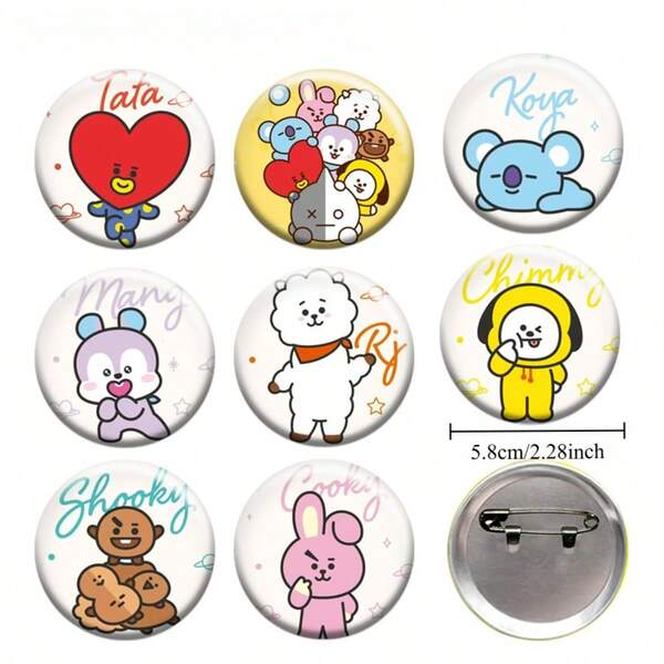 1pc, Bulletproof Youth League Peripheral Badge Bar, Cartoon Cute Brooch Badge