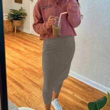 Fisoew Women Tennis Skorts With Pockets Golf Workout Skirted Leggings Yoga Capri Pants Summer Activewear Running Fitness Skirts - 灰色 - 查看 4