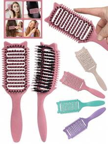 Hair brushes-EU+UK Lược uốn tóc tạo kiểu mới năm 2026 - Bàn chải tạo kiểu tóc xoăn, thích hợp cho tóc ướt, tạo kiểu tóc xoăn độc đáo cho phụ nữ. - Nhiều màu - Xem 11