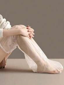 40个/20个/10个/1个足部护理足膜，一次性腿膜带脚腿套，高透明防水保湿腿部护理套 - 彩色 - 查看 5