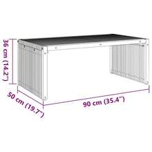 vidaXL Garten Beistelltisch Braun 90 x 50 x 36 cm Teak-Massivholz - Gelb - Übersicht 10