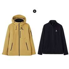 CAMEL CROWN Men's Outdoor Ski Jacket Three-In-One Windproof, Waterproof And Warm Autumn And Winter Detachable Hiking Jacket - Fallen Leaves Yellow - View 4