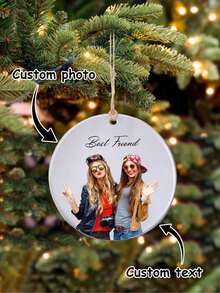 1 pezzo Decorazioni natalizie personalizzate con foto - Decorazioni natalizie con foto personalizzate 2024, decorazioni per alberi di Natale, decorazioni natalizie, regali di Natale per mamma, papà, animali domestici, amici, regali per donne, amicizia, regali di compleanno per donne, amici a distanza, migliori amiche, regali per colleghi