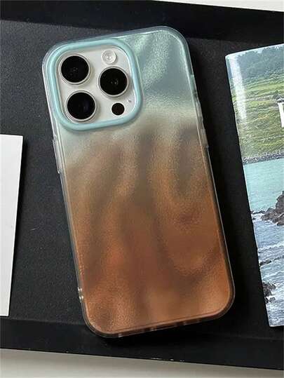 时尚渐变波纹亮面手机壳适用于 16 15 14 13 11 12 Pro Max 16 15 14 Plus 闪光防震保护后盖