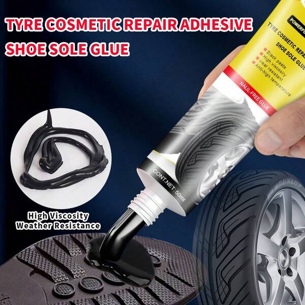 Cola para reparo de pneus, massa para danos em borracha, líquido para reparo de arranhões e rachaduras nas paredes laterais, selante adesivo forte, ferramenta para reparo de pneus