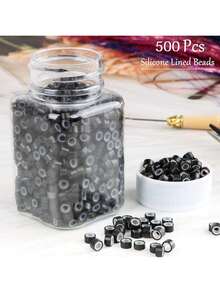 Hair Ring 500/1000 Pcs 5mm Silicone Lined Micro Rings Links Beads For I Tip Hair Extension Tools . 5Colors Optional