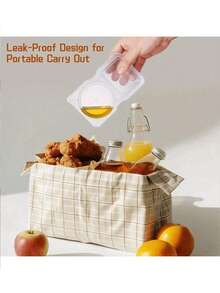 5 piezas/20 piezas/30 piezas/40 piezas/50 piezas Recipientes desechables para condimentos con tapas, recipientes de plástico de doble capa para lonchera, condimentos de viaje, aperitivos, salsa para mojar, regalos de Navidad y Halloween