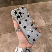 Liebliche Katzenpfotenabdruck kreative Senior-Gefühl Marca magnetische Saugkraft folgt der Drachenfarbe, anwendbar auf  16/ 16 Pro/ 16 Pro Max/ 16 Plus/  15/ 15 Pro/ 15 Pro Max/ 15 Plus/ 14/ 14 Pro/ 14 Pro Max/ 14 Plus/ 13/ 13 Pro/ 13 Pro Max/ 12/ 12 Pro/ 12 Pro Max/ 11/ 11 Pro/ 11 Pro Max/  X/ XS Max