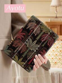 Ayotu 椰子树保护套适用于 iPad 10.2 英寸 2021/2020 iPad 第 9/8 代，兼容三星 Galaxy Tab A8 10.5 英寸 2022，兼容华为 Matepad 10.4/Tab，带笔架，支持自动睡眠/唤醒盖，时尚保护套 - 彩色 - 查看 2