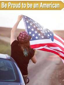 1 pieza Bandera estadounidense, decoración de jardín, bandera colgante de calle, decoración festiva, artículo de mano para eventos de competición