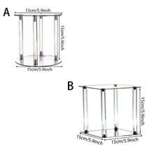 1pc Transparent Acrylic Round/Square Wedding Dessert Stand, Wedding Decoration Display Rack - Clear - View 2