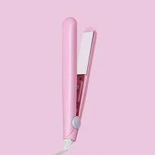 K·SKIN 1 Set Straight & Curly Hair Ceramic Electric Flat Iron, Bangs & Beard Clip, Gift Style Mini Portable Hair Straightener