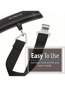 1pc Portable Digital Luggage Scale, Hanging Electronic Digital Travel Suitcase Luggage Scale, 50kg/110lb, Built-In Thermometer, Minimalist Design, Plastic Material, No Charging Required, With LCD Display, Suitable For Travel, Luggage And Baggage - Silver - View 7